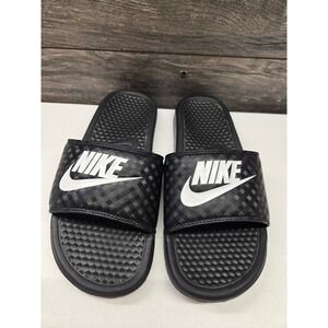 Nike Black White Logo Slide Sandals